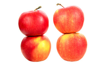 Fototapeta na wymiar ripe red apples on a white background