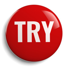 Try Red Button Round Icon