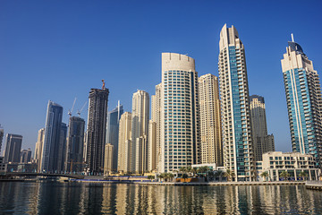 Fototapeta na wymiar Modern buildings in Dubai Marina
