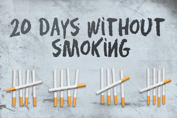 Concept about 20th day of smoking cessation