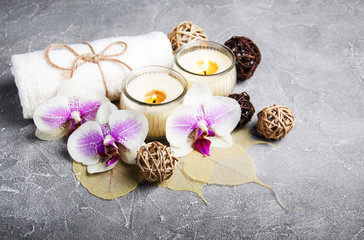 Spa concept with orchid flowers