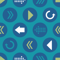 Vector Blue Green Teal Arrow Circles Seamless Pattern Background