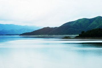 Beautiful mountain hill and river in Thailand.