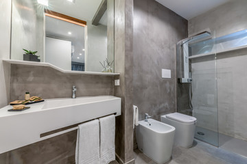 contemporary interior of hotel toilet