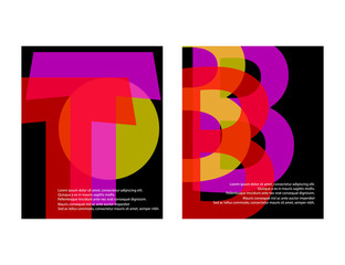 Original Presentation templates. Set of vector abstract posters with geometric gradient shapes