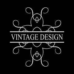 Vintage ornamental label logo. Template for design of logotypes or labels