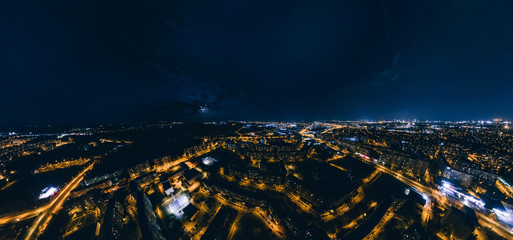 Night Riga 360 VR Drone picture for Virtual reality, Panorama