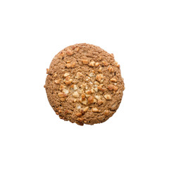 Oatmeal cookie with nuts isolated on white background