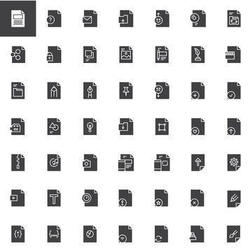 File formats vector icons set