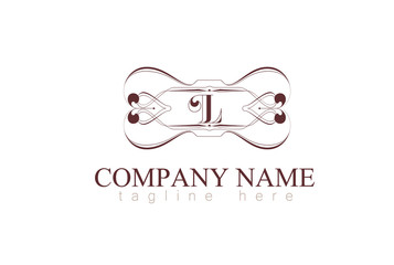 Vector Letter L Monogram Identity Concept In Frame Vintage.