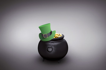 leprechaun hat against grey vignette