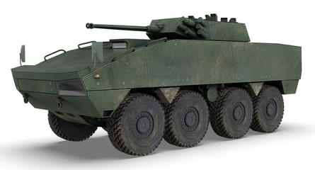 Military vehicle isolated on a white background - 3D Render