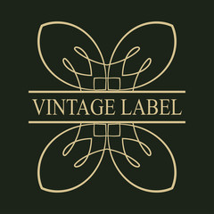 Vintage logo template for labels. Vector logotype element, retro label, badge