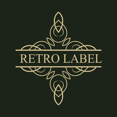 Vintage logo template for labels. Vector logotype element, retro label, badge