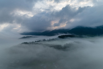 Obraz na płótnie Canvas Schwarzwald von oben - Nebel