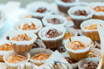 A lot of cupcakes prepared for being surved