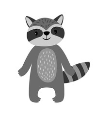 Obraz premium Raccoon cute cartoon animal