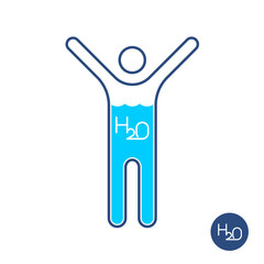 Happy man silhouette with water inside.