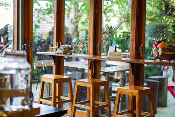 Fototapeta na wymiar Beautiful bar retro style in a modern cafe
