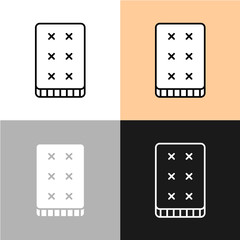 Mattress line style top view icon.