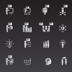 business training icon set