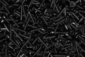 Background texture with screws. Roofing screws. - obrazy, fototapety, plakaty