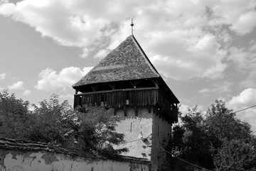 Ruins. Fortified medieval saxon evangelic church in the village Cobor, Transylvania, Romania. The...