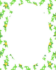 Circle Frame Background with Floral Decorated Borders