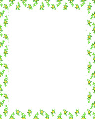 White Frame with Floral Decorated Borders