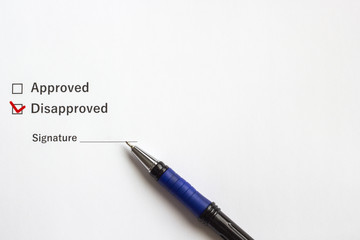 Document for making an important decision and signing