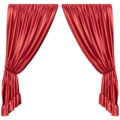 Red curtain isolated