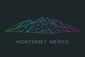 Famous mountain icon of Monterrey Mexico