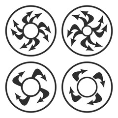 Abstract arrow icon. Choice four kinds of activity.