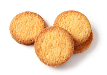 butter cookies on white background