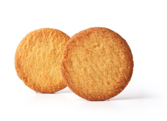 butter cookies on white background