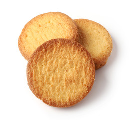 butter cookies on white background
