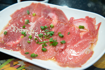 marinated pork slices