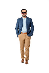 handsome man in sunglasses and suit