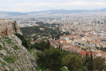 Fototapeta na wymiar Vista panorámica de Atenas 