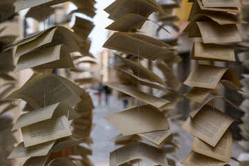 art made with sheets of books