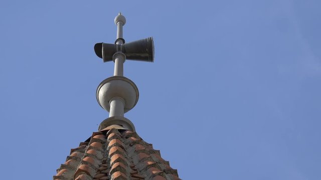 Siren on top of a tower