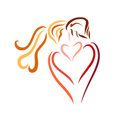 A gentle kiss of lovers, a creative logo