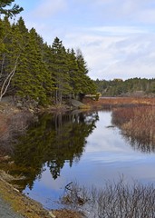 nature river landscape along Manuels River, Conception Bay South Newfoundland Canada
