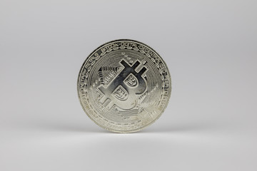 Silver Bitcoin Physical Coin Isolated