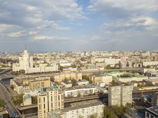 Fototapeta na wymiar aerial moscow city panorama