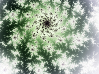 Green fractal spiral, digital artwork for creative graphic design