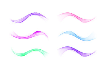Set of abstract color waves. Vector illustration