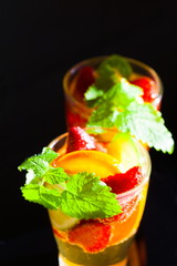 Drink. Pimms, black background