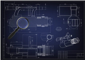 3d model of the camera on a blue