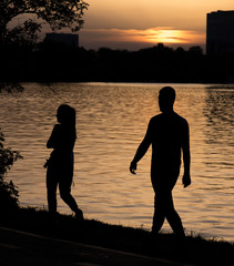 sunset in the park, cool afternoon, relax, enjoy life, great city